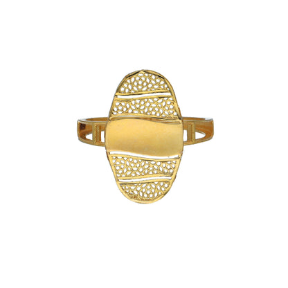 Gold Heirloom Oval Ring 21KT - FKJRN21KM11180