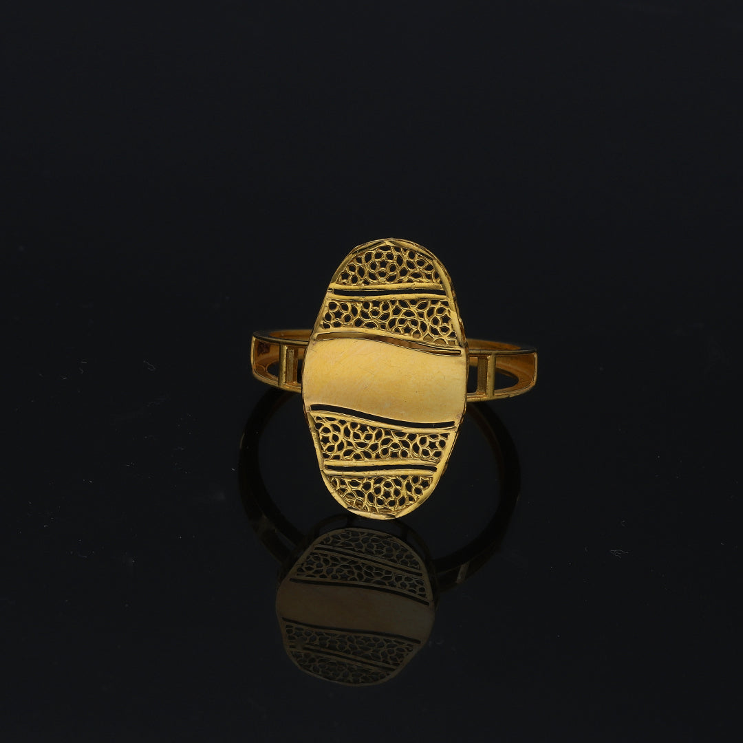 Gold Heirloom Oval Ring 21KT - FKJRN21KM11180