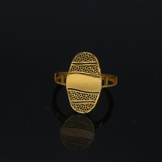 Gold Heirloom Oval Ring 21KT - FKJRN21KM11180