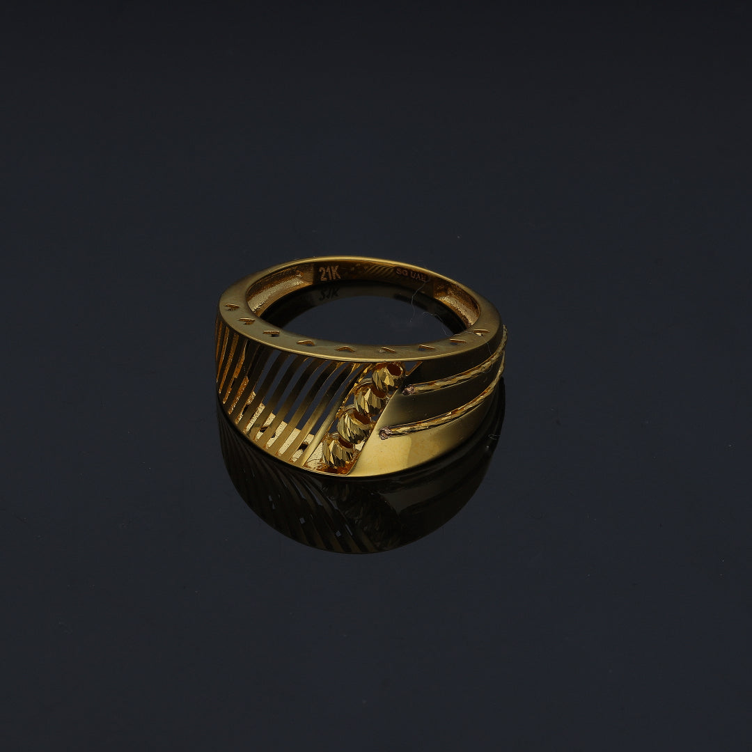 Gold Modern Cut Ring 21KT - FKJRN21KM11184