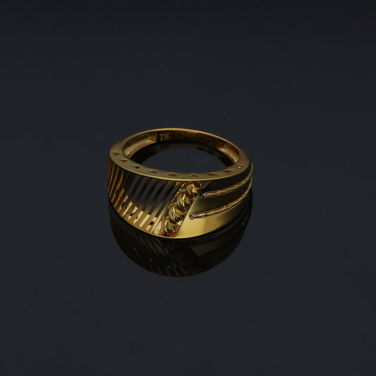 Gold Modern Cut Ring 21KT - FKJRN21KM11184