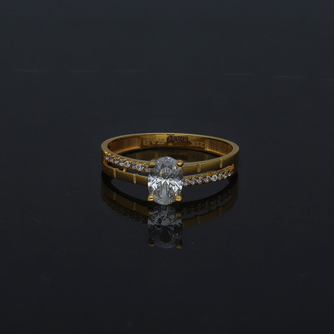 Gold Center Stone Ring 21KT - FKJRN21KM11188