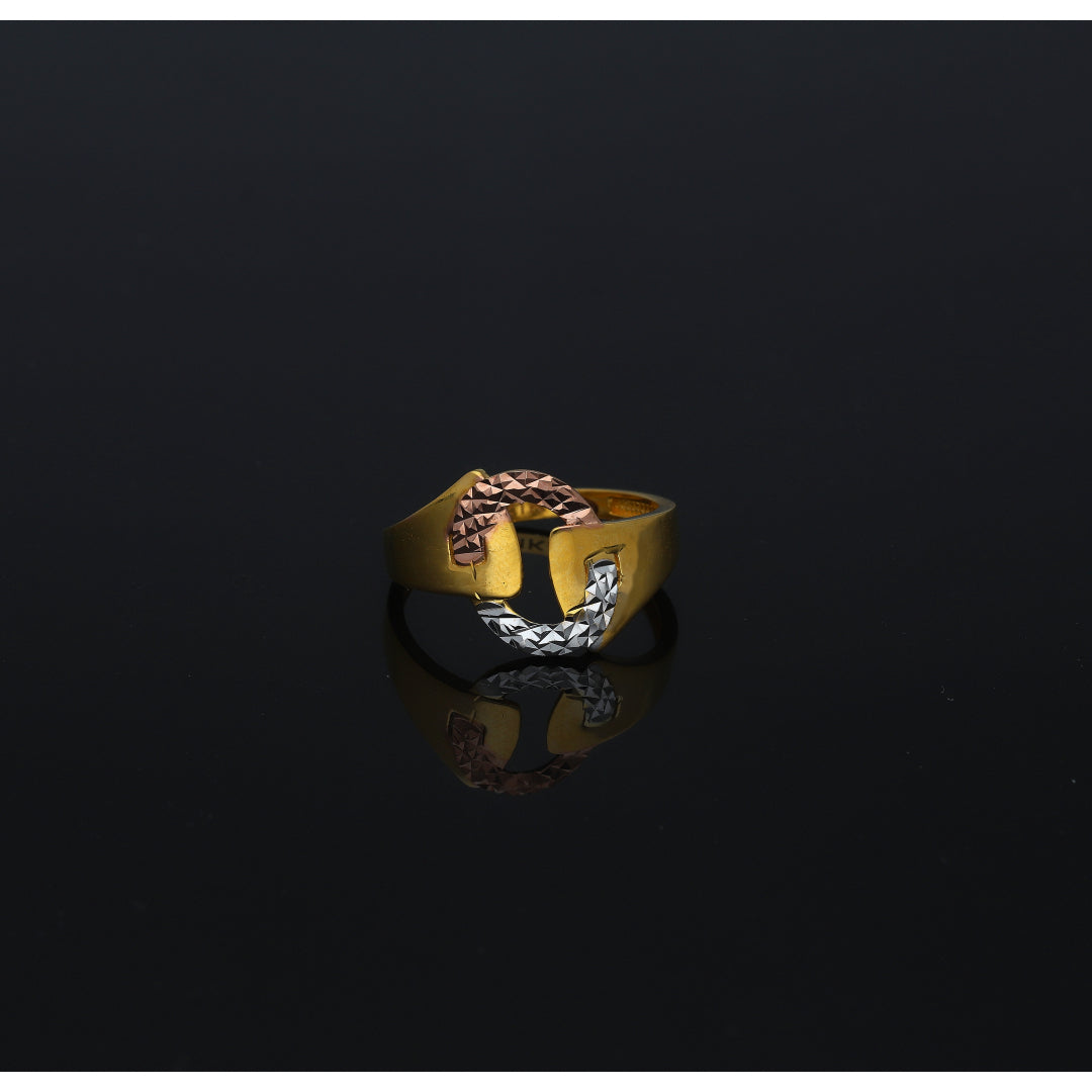 Gold Soft Link Ring 21KT - FKJRN21KM11190