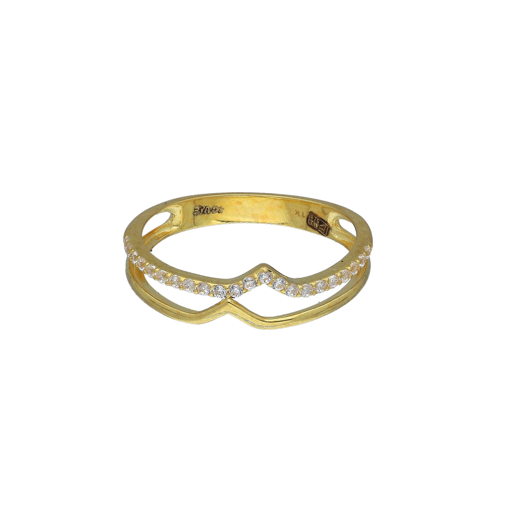 Gold Modern Wave Ring 21KT - FKJRN21KM11191