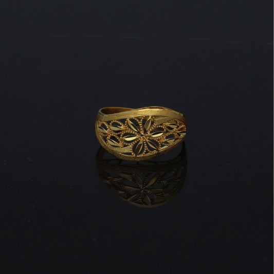 Gold Floral Cut Ring 21KT - FKJRN21KM11196