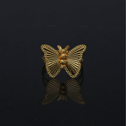 Gold Classic Butterfly Ring 21KT - FKJRN21KM11197