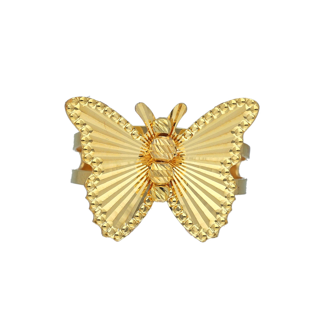 Gold Classic Butterfly Ring 21KT - FKJRN21KM11197