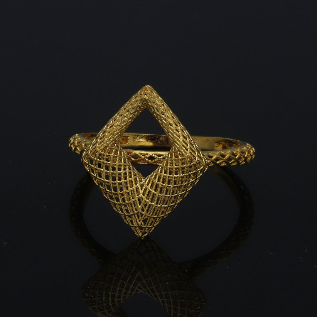 Gold Open Triangle Ring 21KT - FKJRN21KM11201