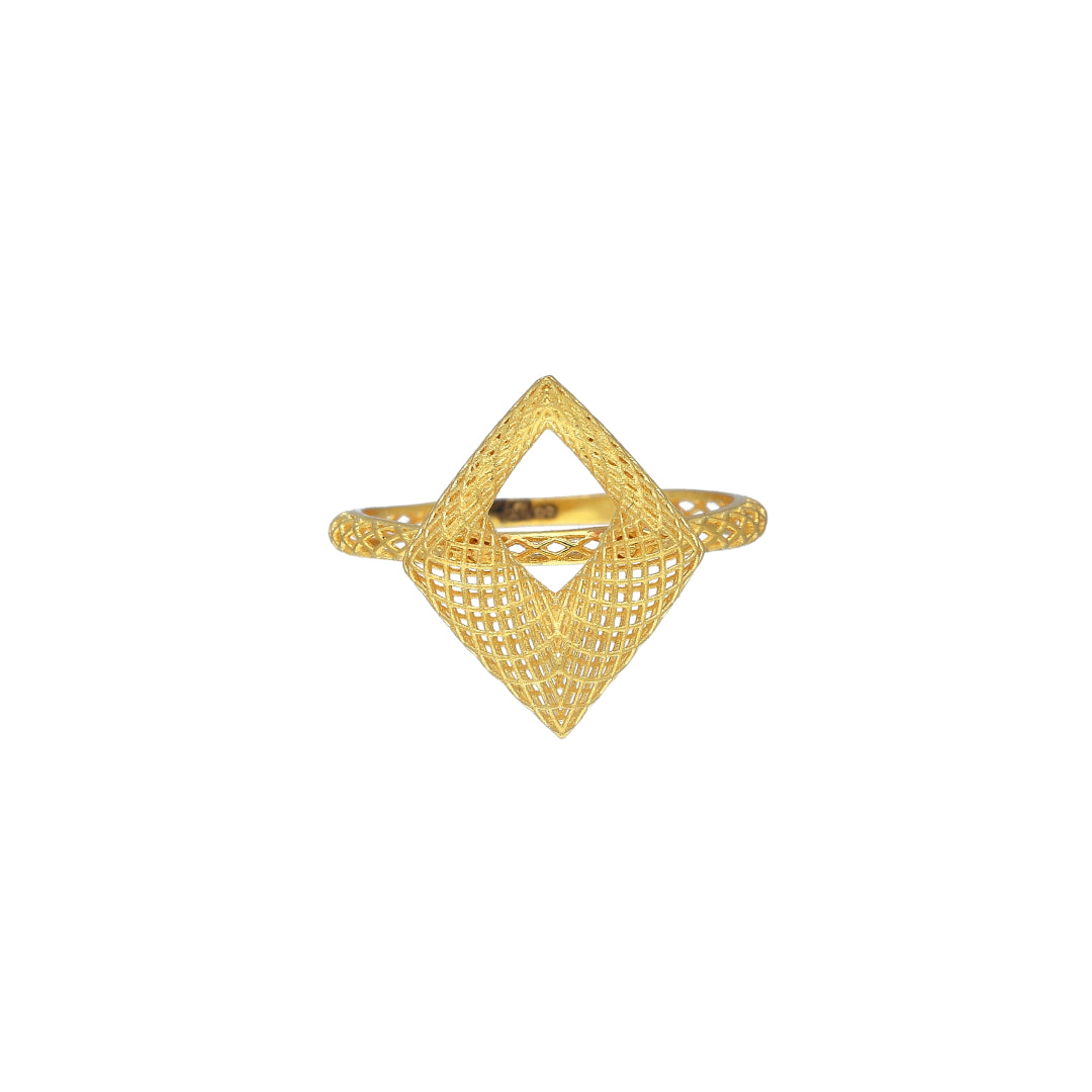 Gold Open Triangle Ring 21KT - FKJRN21KM11201