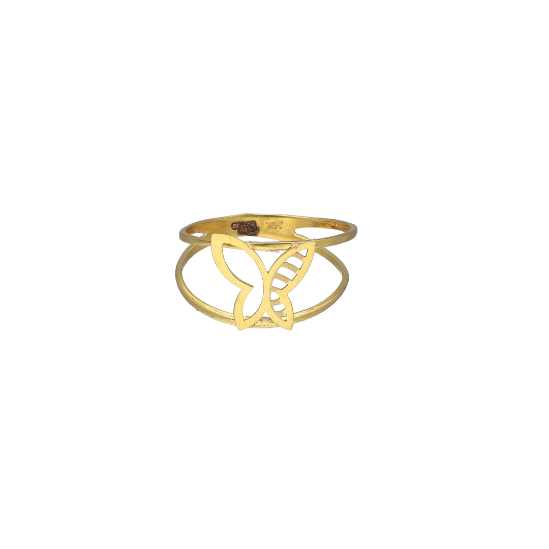 Gold Butterfly Outline Ring 21KT - FKJRN21KM11207