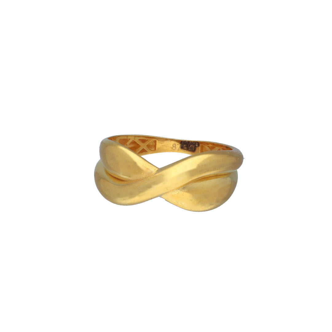 Gold Elegant Twist Ring 21KT - FKJRN21KM11212