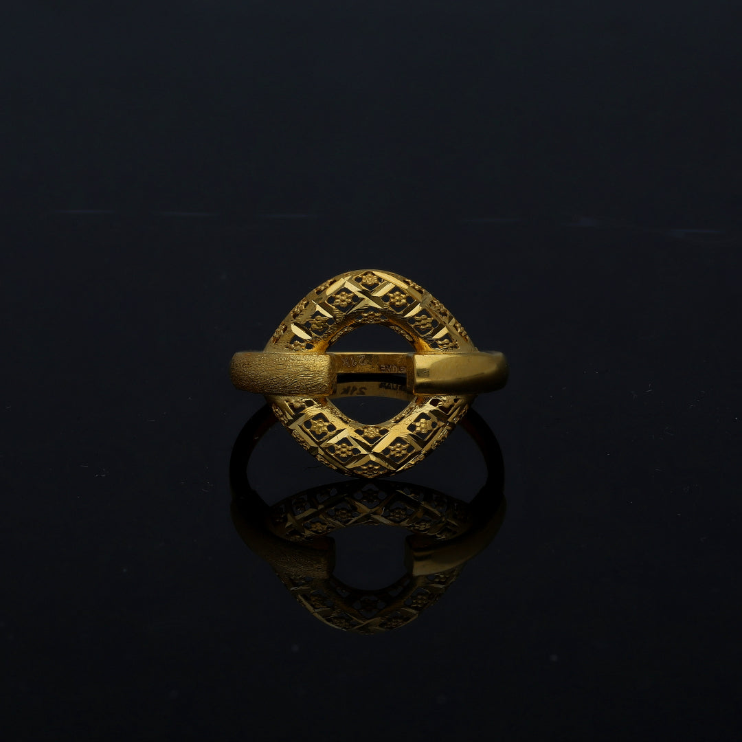 Gold Elegant Hollow Ring 21KT - FKJRN21KM11235