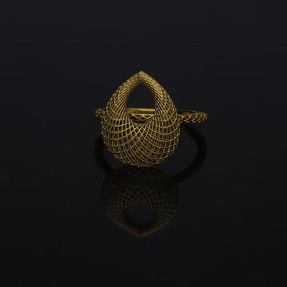 Gold Open Lattice Ring 21KT - FKJRN21KM11238