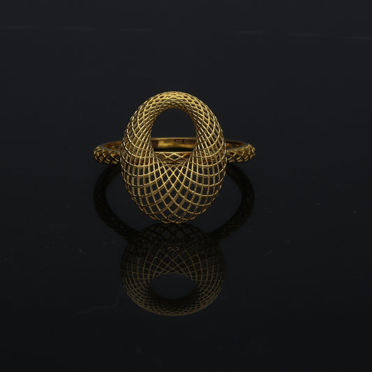 Gold Openwork Oval Ring 21KT - FKJRN21KM11239