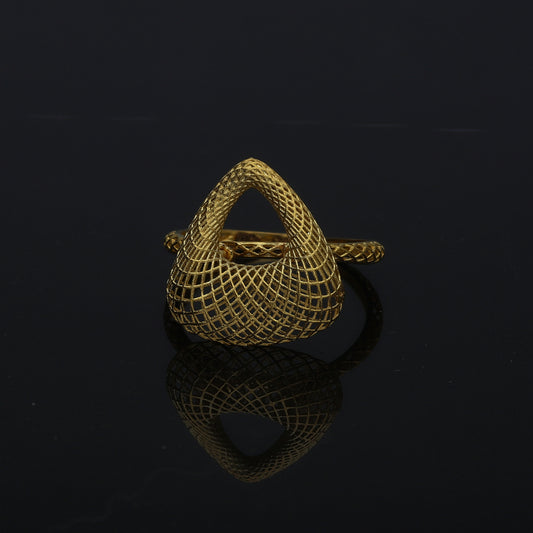 Gold Triangle Mesh Ring 21KT - FKJRN21KM11240