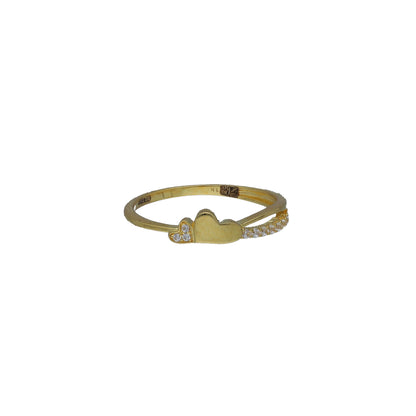 Gold Heart Detail Ring 21KT - FKJRN21KM11241