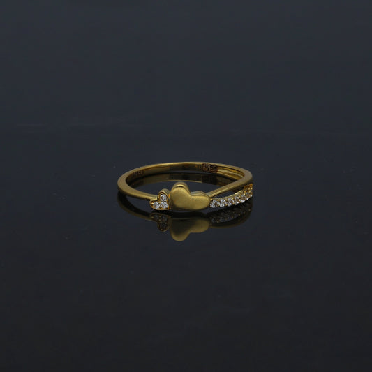 Gold Heart Detail Ring 21KT - FKJRN21KM11241