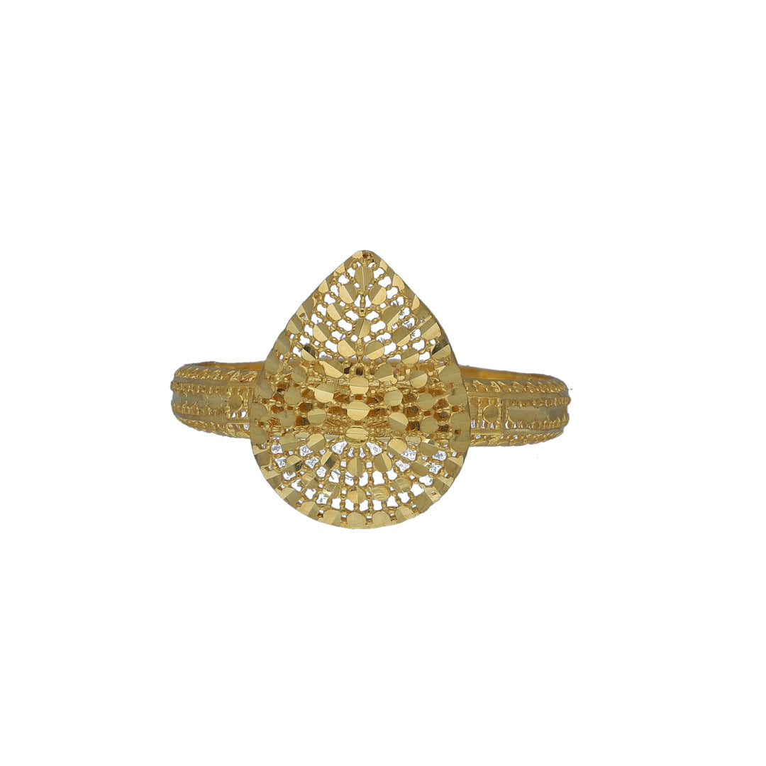 Gold Teardrop Statement Ring 21KT - FKJRN21KM11243