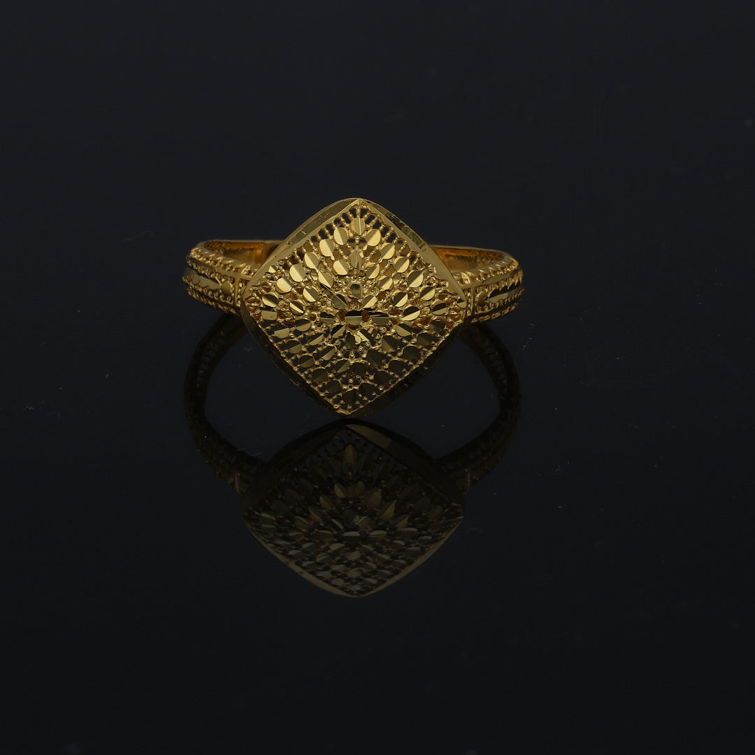 Gold Textured Ring 21KT - FKJRN21KM11245