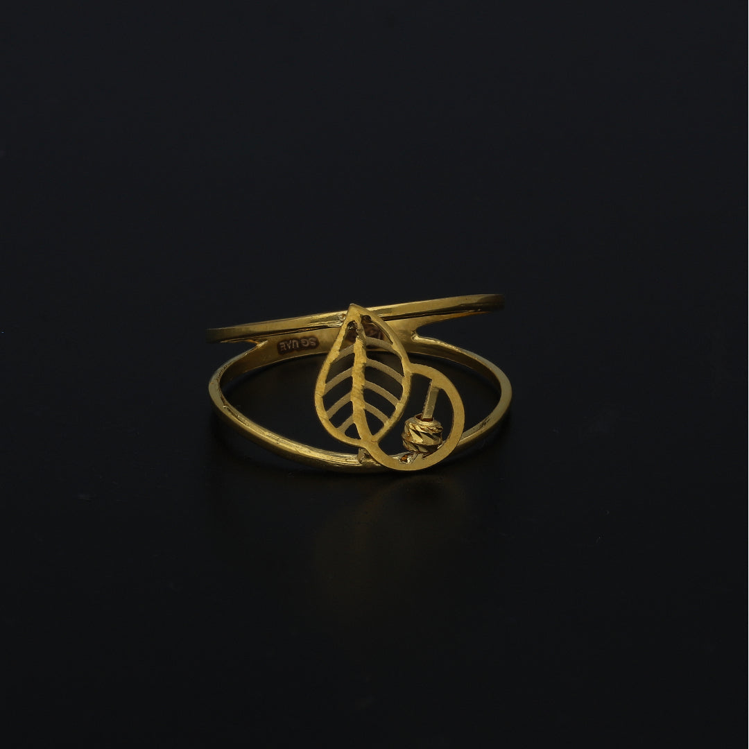 Gold Mesh Leaf Accent 21KT - FKJRN21KM11247