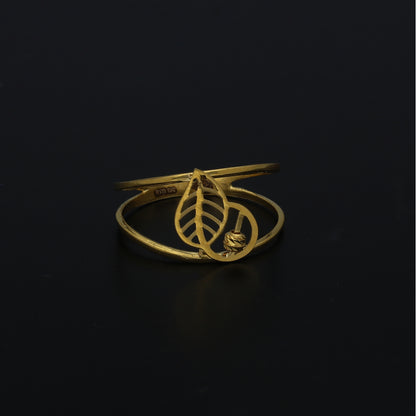 Gold Mesh Leaf Accent 21KT - FKJRN21KM11247