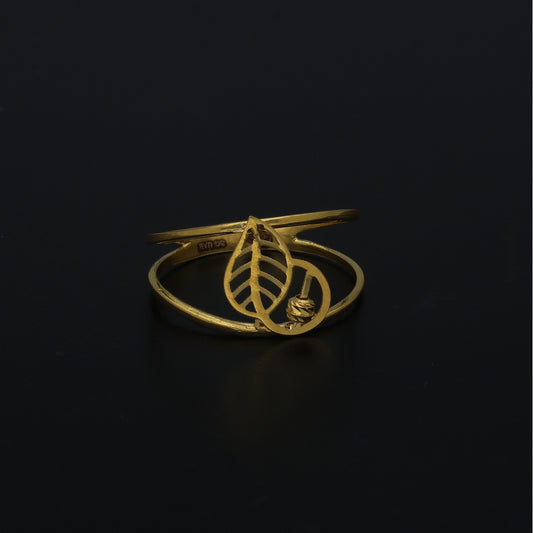 Gold Mesh Leaf Accent 21KT - FKJRN21KM11247