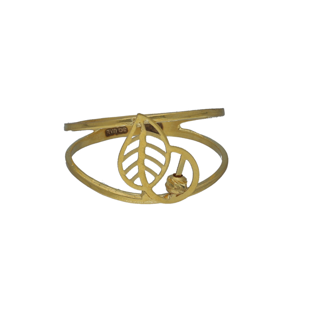 Gold Mesh Leaf Accent 21KT - FKJRN21KM11247