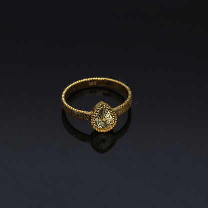 Gold Teardrop Sunburst Ring 21KT - FKJRN21KM11250