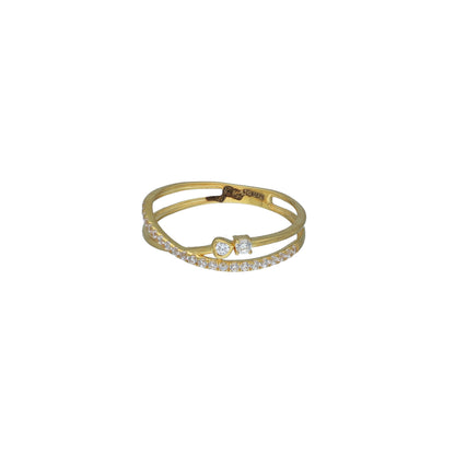 Gold Pavé Accent Ring 21KT - FKJRN21KM11251