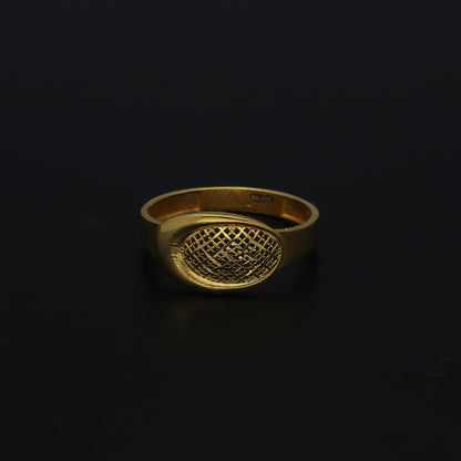 Gold Oval Signet Ring 21KT - FKJRN21KM11253