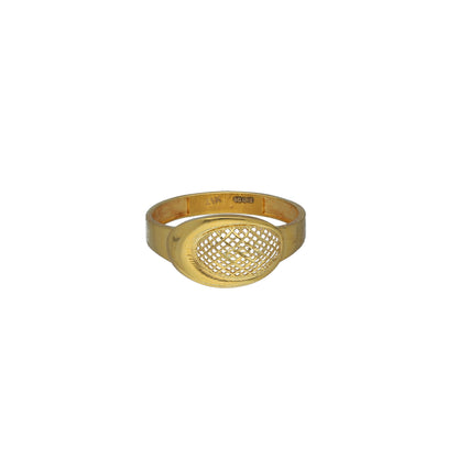 Gold Oval Signet Ring 21KT - FKJRN21KM11253