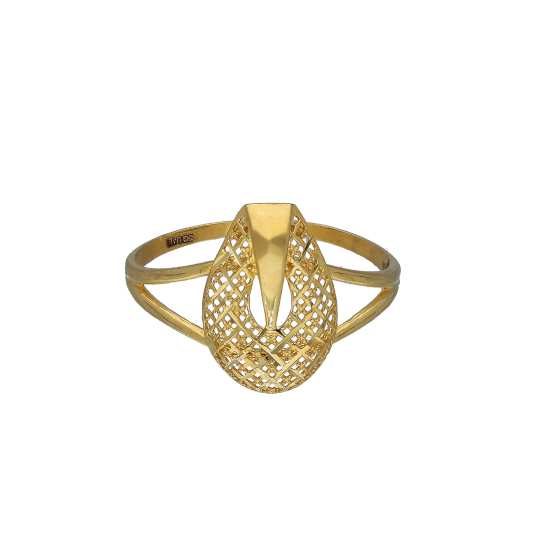 Gold Filigree Statement Ring 21KT - FKJRN21KM11255