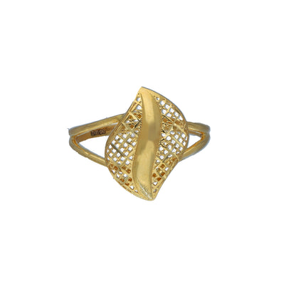 Gold Openwork Leaf Ring 21KT - FKJRN21KM11258