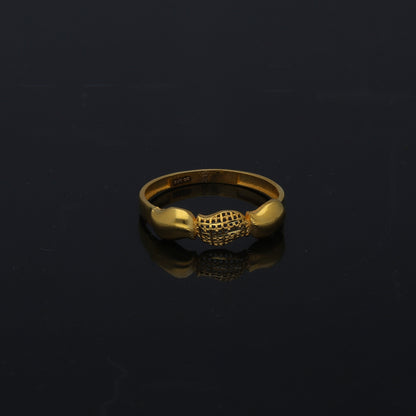 Gold Lattice Detail Ring 21KT - FKJRN21KM11259