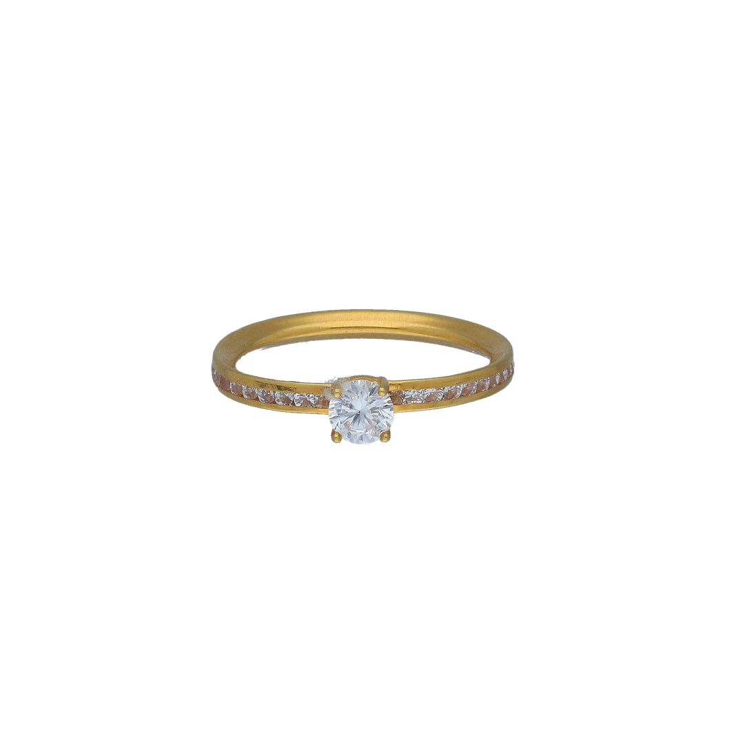 Gold Slim Stone Ring 21KT - FKJRN21KM11260