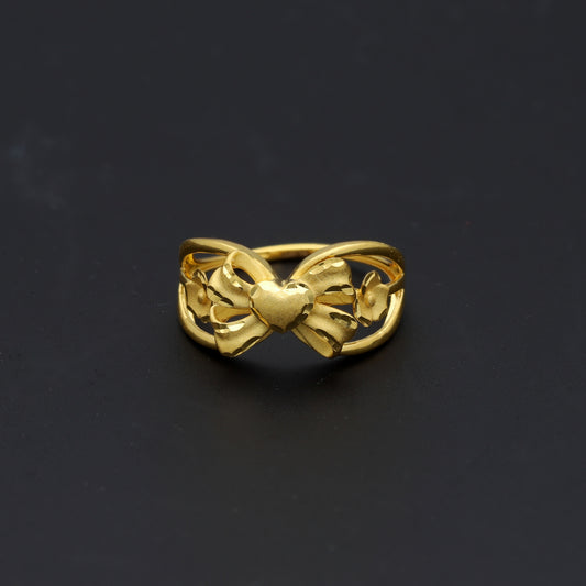 Gold Bow Design Ring 21KT - FKJRN21KM11657