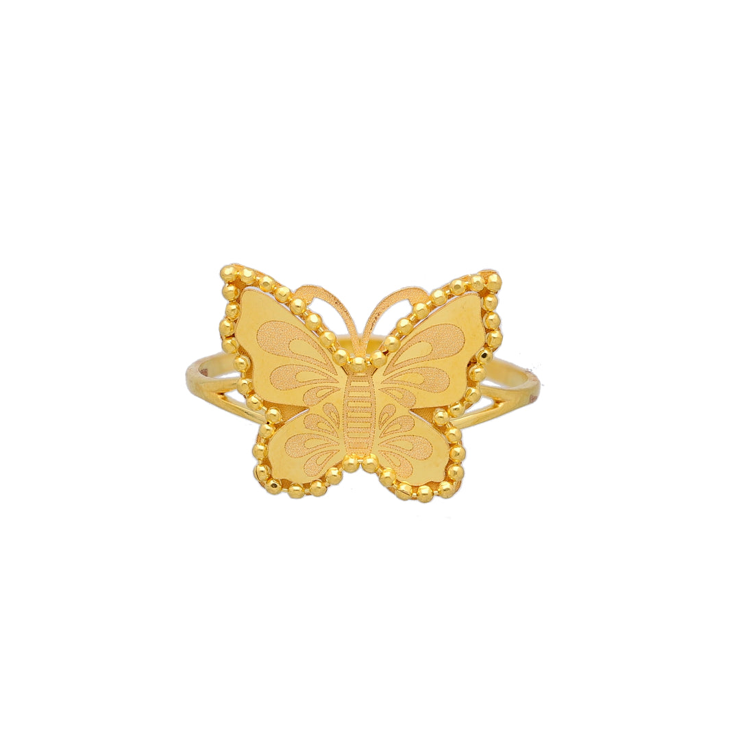 Gold Butterfly Statement Ring 21KT - FKJRN21KM11659