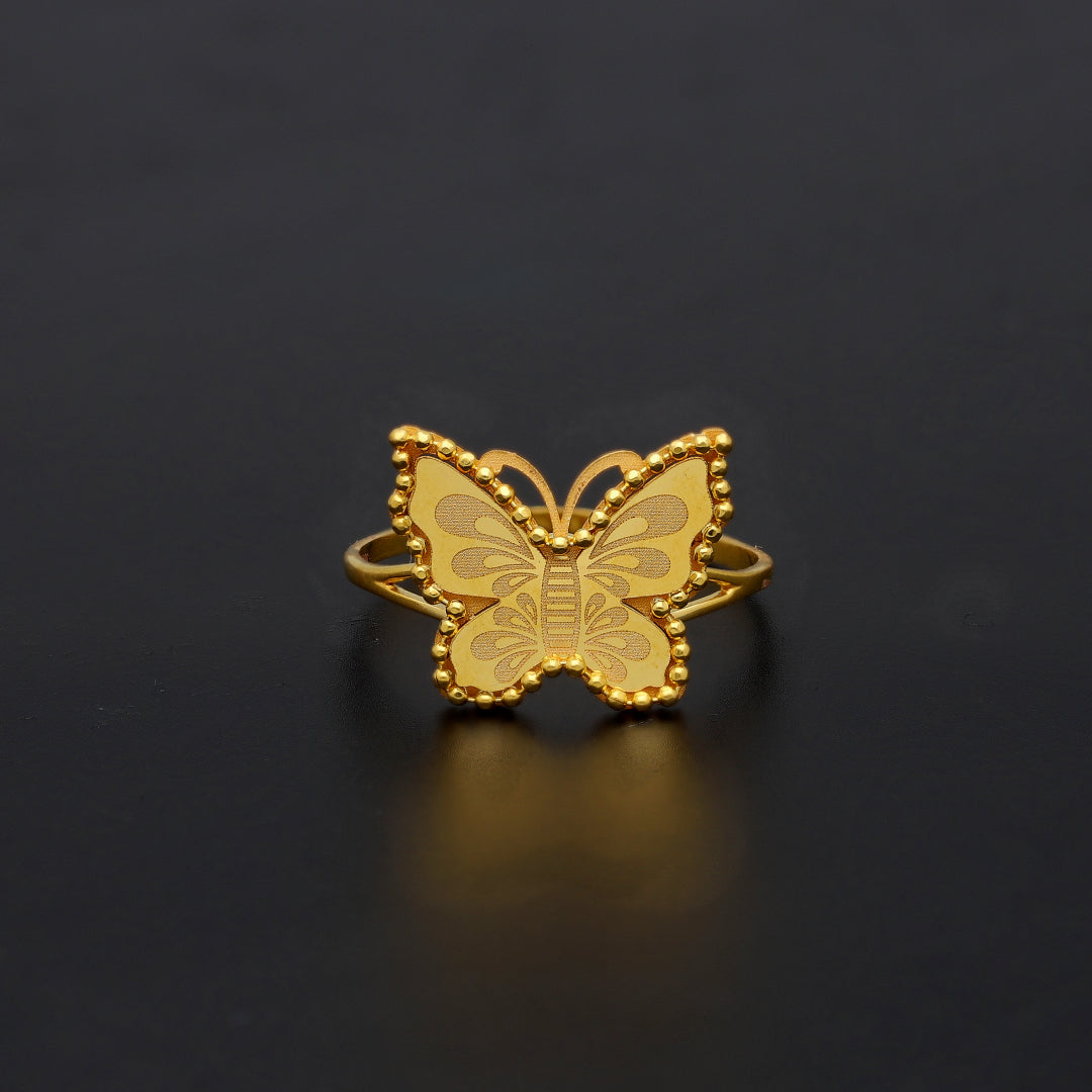 Gold Butterfly Statement Ring 21KT - FKJRN21KM11659