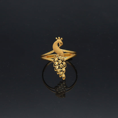 Gold Peacock Design Ring 21KT - FKJRN21KM11760