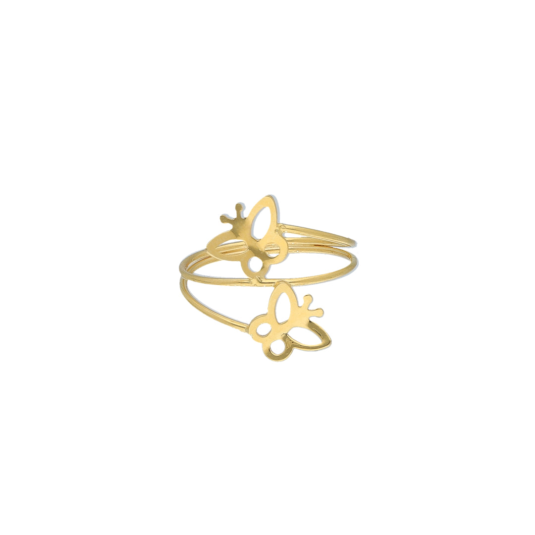 Gold Butterfly Design Ring 21KT - FKJRN21KM11761