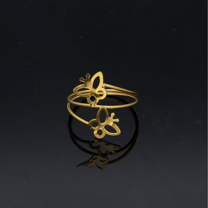 Gold Butterfly Design Ring 21KT - FKJRN21KM11761