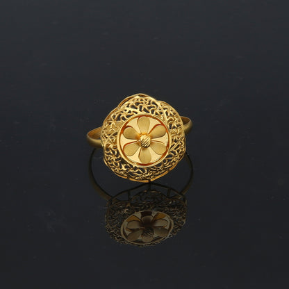 Gold Turkish Design Ring 21KT - FKJRN21KM11777