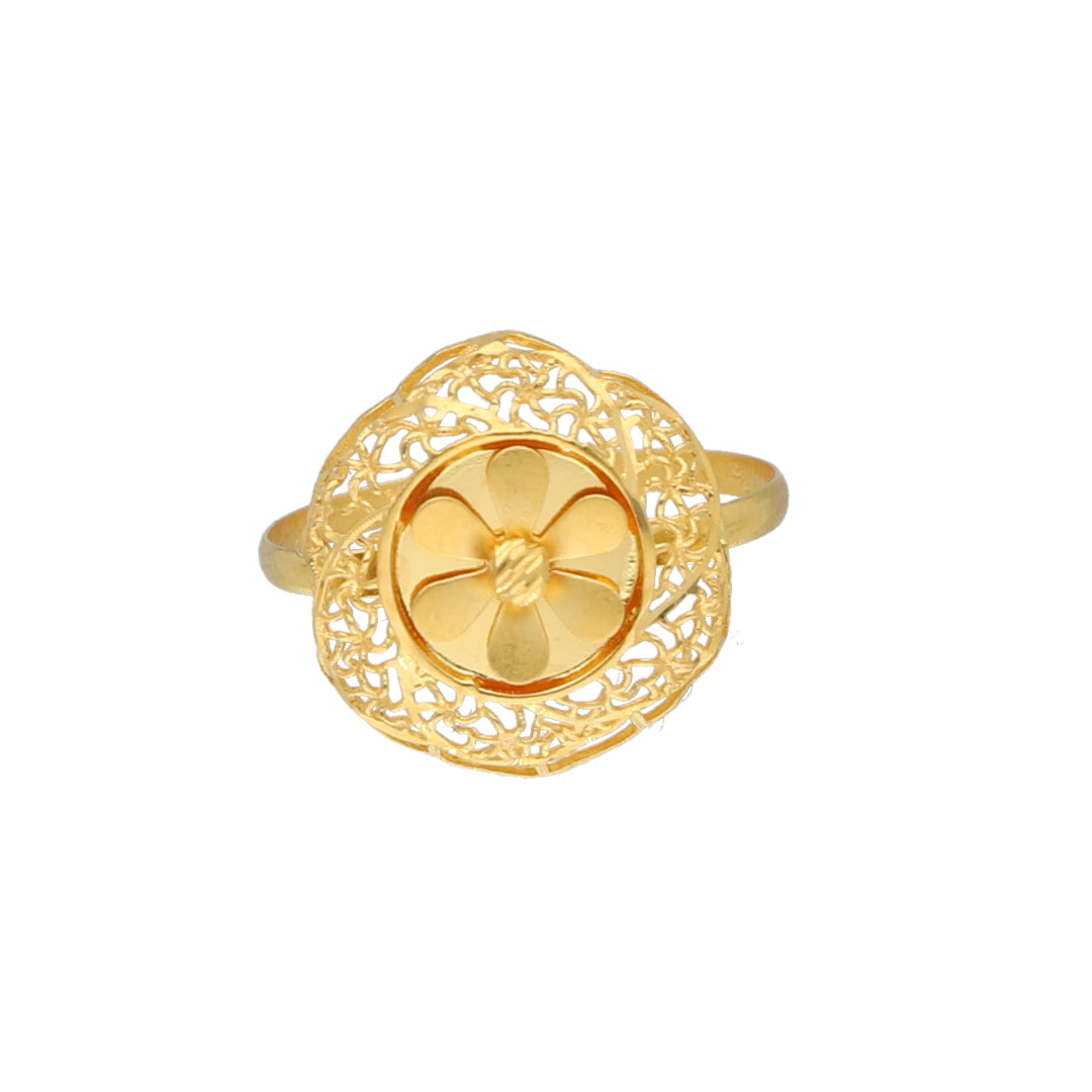 Gold Turkish Design Ring 21KT - FKJRN21KM11777