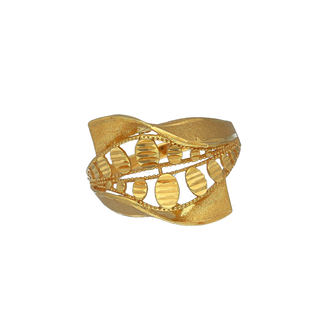 Gold Elegant Design Ring 21KT - FKJRN21KM11811