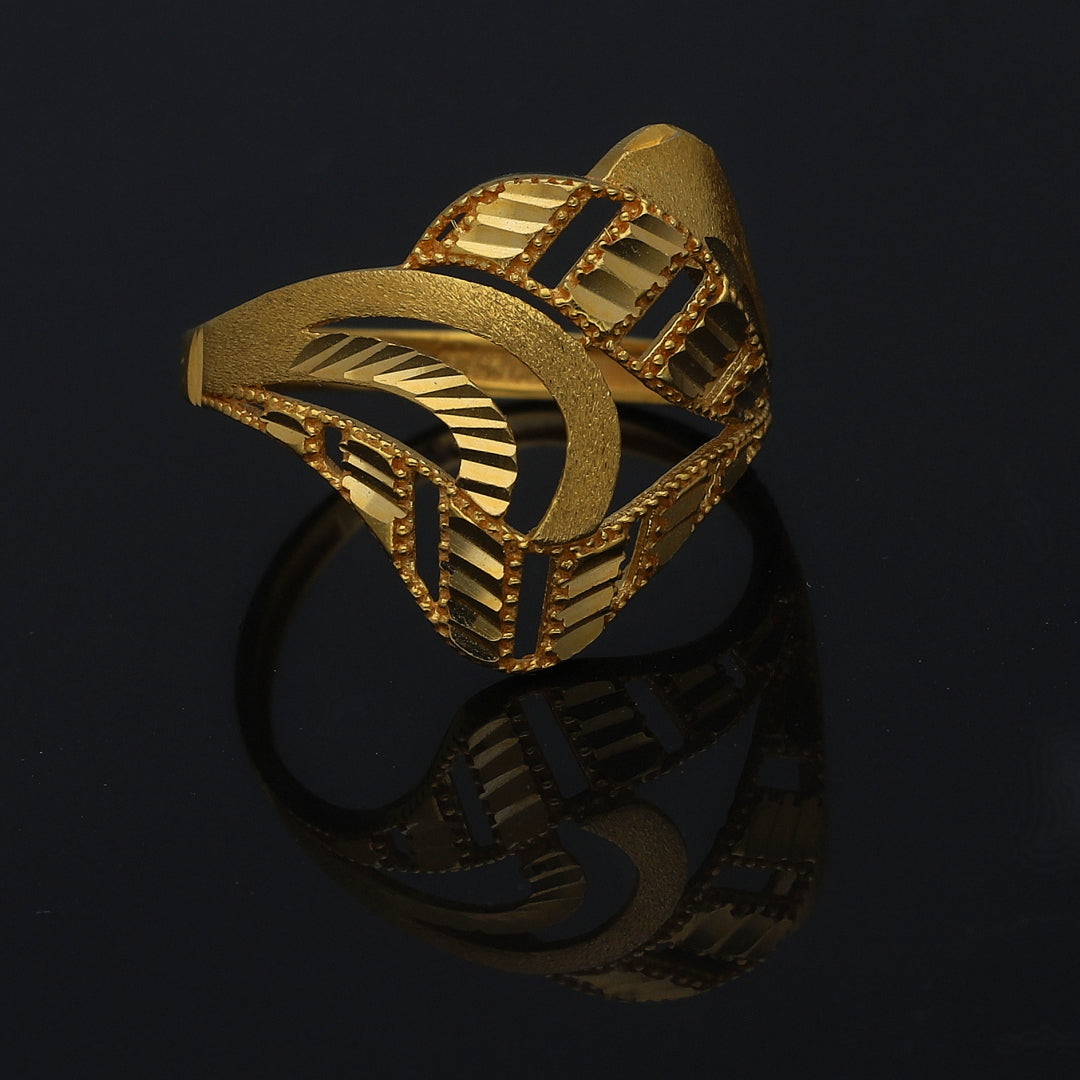 Gold Stylish Design Ring 21KT - FKJRN21KM11814