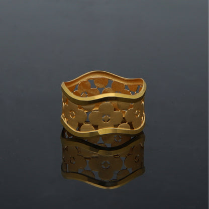 Gold Cutwork Design Ring 21KT - FKJRN21KM11882