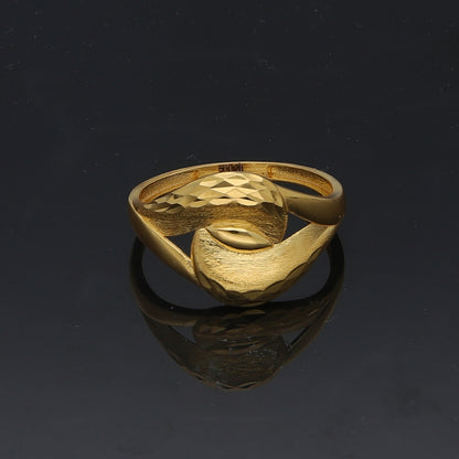 Gold Classic Design Ring 21KT - FKJRN21KM11888