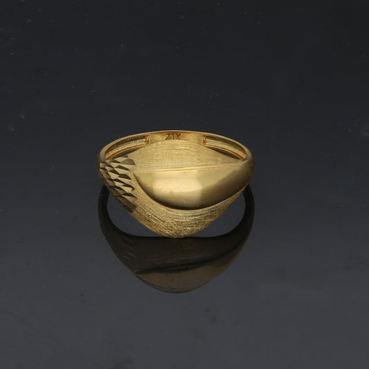 Gold Classic Design Ring 21KT - FKJRN21KM11896
