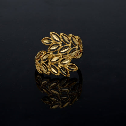 Gold Leaves Design Ring 21KT - FKJRN21KM11905