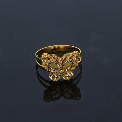 Gold Butterfly Design Ring 21KT - FKJRN21KM11959